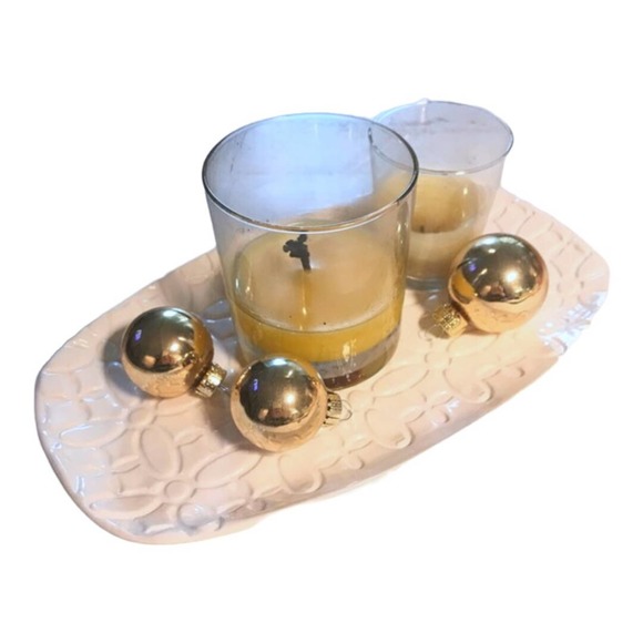 White Rectangular Serving Plate, Jewelry Dish,Candle Charger From MY CLAY STUDIO - Picture 5 of 7